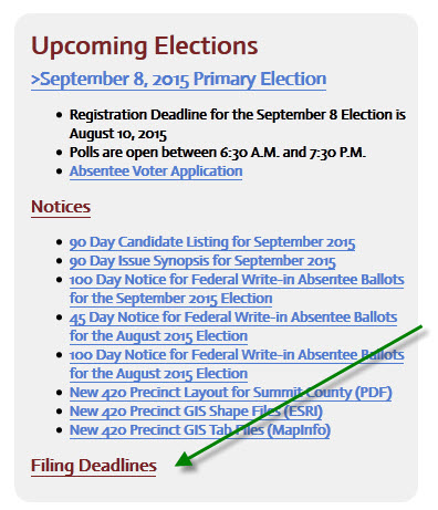 Akron Mayor Filing Deadlines
